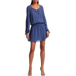NWT Parker Dorit Long Sleeve Silk Mini Dress *Flaw*